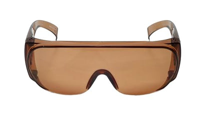 Calabria Fit Over Safety Glasses | Polarized Sunglasses Over Glasses | Wrap Around Anti-Fog | Scratch Resistant | Unisex - color: Copper