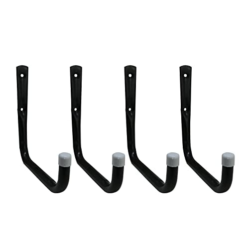Shepherd Hardware 8090E Heavy Duty Steel Garage Storage/Large Utility Hooks, 4 Pack,Black - size: 7.5"