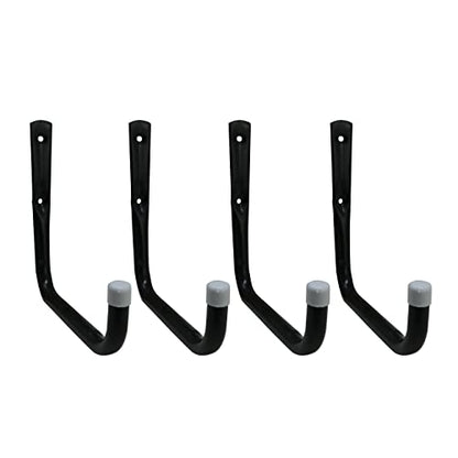 Shepherd Hardware 8090E Heavy Duty Steel Garage Storage/Large Utility Hooks, 4 Pack,Black - size: 7.5"