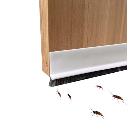 39" Door Sweep Brush - Self-Adhesive Under Door Gap Filler for Dust/Bugs/Noise/Air Insulation, Door Draft Stopper & Blocker for Bottom of Door for Exterior & Interior, White, 1 Pack - color: White