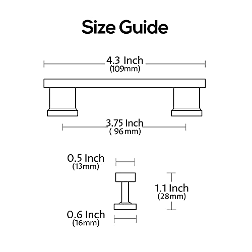 Alzassbg 10 Pack Brushed Black Nickel Cabinet Pulls, 3-3/4 Inch(96mm) Hole Centers Kitchen Cabinet Handles for Cabinets and Drawers AL3061BBN - color: Brushed Black Nickel, size: 3-3/4" Hole Center