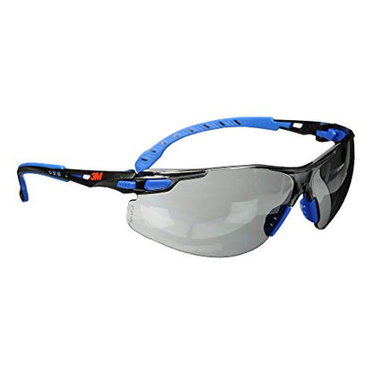 3M Safety Glasses, Solus 1000, S1102SGAF, ANSI Z87, Scotchgard Anti-Fog Gray Lens, Blue/Black Frame, UV Protection, Premium Eye Protection, Padded Temple, Soft Nosebridge - size: Single, style: Gray Lens, Blue/Black Frame