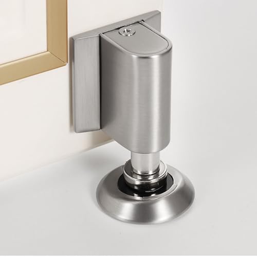2026 New Door Wedge Stopper, Upgraded Magnetic Doors Stoppers for Bottom of Door, No Drill Invisible Doorstops for Inside Door, Heavy Duty Invisible Door Stop for Both Wall Floor Mounting(1 Nickel) - color: Nickels Silver