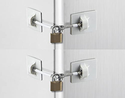 2-Pack Refrigerator Lock (2-Pack, White with Keyed Padlock) - color: 2-Pack, White with Keyed Padlock