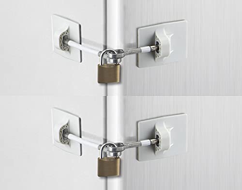 2-Pack Refrigerator Lock (2-Pack, White with Keyed Padlock) - color: 2-Pack, White with Keyed Padlock