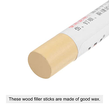 uxcell Wood Wax Filler Stick, Furniture Crayons Wooden Repair Wax Filler Stick Touch Up Wax Paint Pens for Scratches Holes Floor Laminate Tables Desks, Creamy Brown - color: Creamy Brown