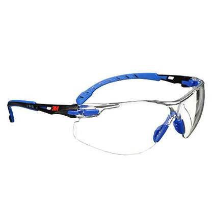 3M Safety Glasses for Men and Women, Solus 1000 Series, ANSI Z87, Scotchgard Anti-Fog, Clear Lens, Low Profile, Blue/Black Frame - size: Single, style: Clear Lens, Blue/Black Frame
