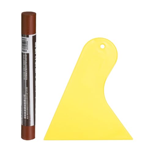 Generic Wood Filler Sticks Wood Furniture Scratch Repair Filler Sticks Furniture Touch Up Markers with Yellow Scraper for Wood Holes Wood Floor Table Door Cabinet, Dark Walnut - color: Dark Walnut