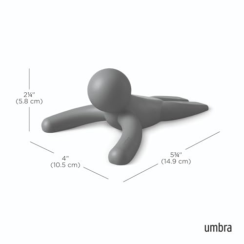 Umbra Buddy Door Stop, Heavy-Duty and Flexible, Soft-Touch Finish, Protects Your Floors, Grey, 2-Pack - style: 2-Pack