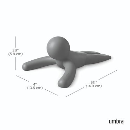 Umbra Buddy Door Stop, Heavy-Duty and Flexible, Soft-Touch Finish, Protects Your Floors, Grey, 2-Pack - style: 2-Pack