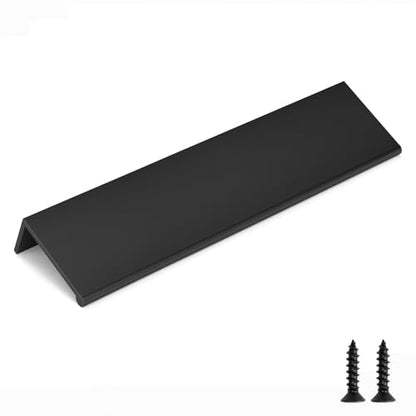 goldenwarm 5 Pack Black Finger Edge Pulls Drawer Finger Pulls Matte Black Kitchen Hardware Handles Bedroom Dresser Drawers,6-1/4in Hole Center - color: Black, size: 6-5/16in(160mm) Hole Centers
