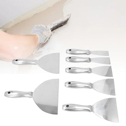7pcs Stainless Steel Putty Knife Set for Drywall Spackle Mud Repair and Paint Scraping