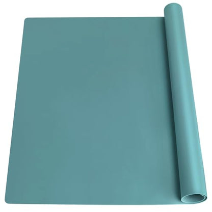 QPIX DIGITAL Extra Large Silicone Countertop Mat,Silicone Table Mat Kitchen Counter Protector Nonslip Heat Resistant Silicone Desk Mat Crafts Kids Dinner Placemat Pastry Dough Rolling Mat,Dark Green - color: 02 Dark Green, size: 27.6"L x 15.7"W