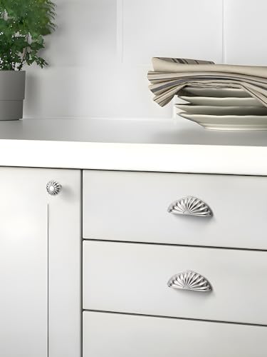 Brushed Nickel Cabinet Cup Pulls 3" Hole Center 10 Pack Silver Drawer Pulls Kitchen Hardware Cabinet Handles Dresser Handles Knobs - color: Brushed Nickel, size: 3"(76mm) Hole Center
