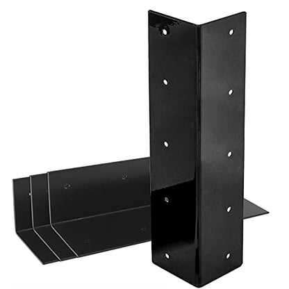 4 Pack 16" x 3" Black Raised Bed Garden Corner Brackets, Widen Right Angle L Bracket for Wood - size: 16" X 3"