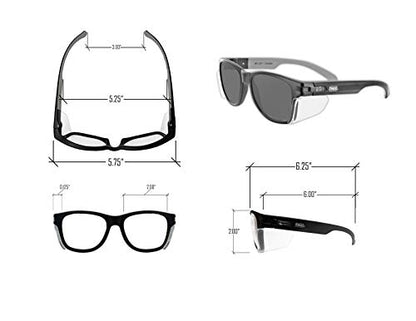 MAGID Y50 Safety Glasses for Construction | Black Frame — 2 Pair Combo - 1 Clear Lens, 1 Gray Lens | Side Shields, ANSI Z87.1+, Anti-Fog, Scratch-Resistant, 99.9% UV Protection, Polycarbonate Lens - color: Combo Lens | Clear & Gray, size: 2 Pairs