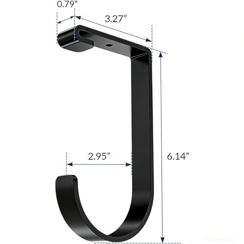 6-Pack Heavy-Duty Bike Hooks for Garage, Ceiling & Wall Storage, Holds up to 50 lbs, Black