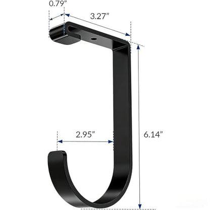 6-Pack Heavy-Duty Bike Hooks for Garage, Ceiling & Wall Storage, Holds up to 50 lbs, Black
