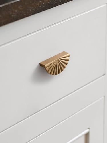 5 Pack Champagne Bronze Cabinet Pulls 2.5" Hole Center Cup Flat Drawer Pulls Kitchen Cupboard Bathroom Dresser Cabinet Hardware Handles Zinc Alloy - color: Champagne Bronze, size: 2.5"(64mm) Hole Center