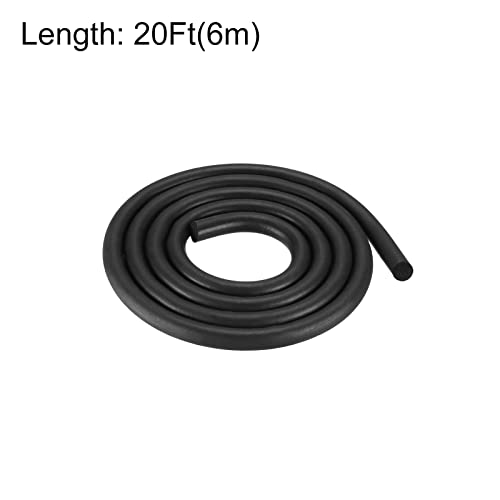 uxcell Foam Rubber Weather Seal Strip, 7mm(9/32") Diameter 6 Meters (19.69Ft) Long Round EPDM Rubber for DIY Gasket, Warehouse, Pads, Foam Tubing, Crafts - size: 7mmx6m