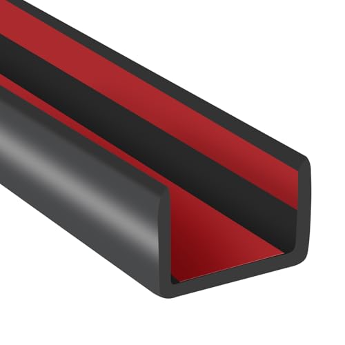 Rubber Edge Trim, Flexible Self-Adhesive U Shaped Peel and Stick Edge Banding, 1-3/8"(35mm) U Channel Edge Protector for Door Sides, Edge Guards for Woods, Furniture, 20Ft, Black Color - color: Black, size: Fit 1-3/8" - L20'