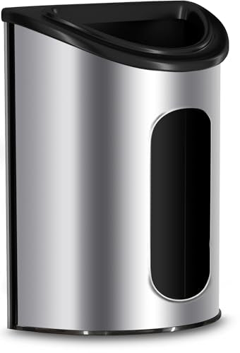Utopia Kitchen Grocery Plastic Bag Holder and Dispenser Small, Easy Wall Mount Bag Saver, Stainless Steel, Silver - color: Silver, size: Small (Pack of 1)