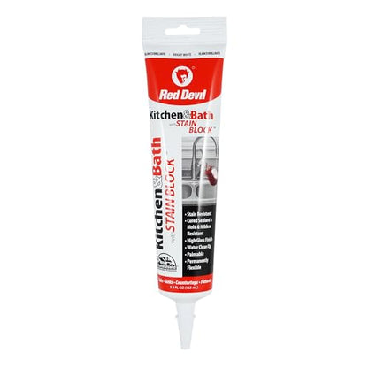 Red Devil 0755 Kitchen & Bath Stain Block Sealant Squeeze Tube, 5.5 oz. - color: White, size: 1 Pack, style: 5.5 oz.