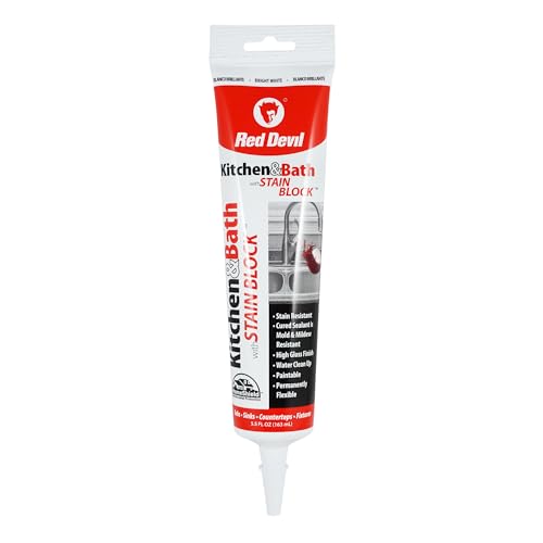 Red Devil 0755 Kitchen & Bath Stain Block Sealant Squeeze Tube, 5.5 oz. - color: White, size: 1 Pack, style: 5.5 oz.