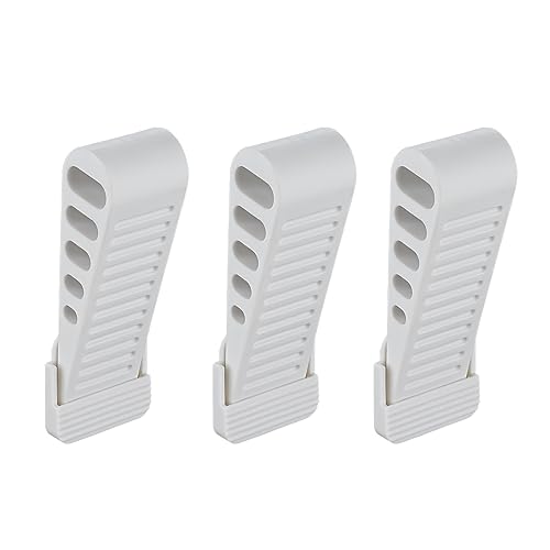JQK Rubber Door Stopper Wedge, White 3 Pack Soft TPR Premium Door Stops for Bottom of Heavy Duty Door on Tile, Concrete, Carpet, Wooden Floor, DSB61-WH-P3 - color: White