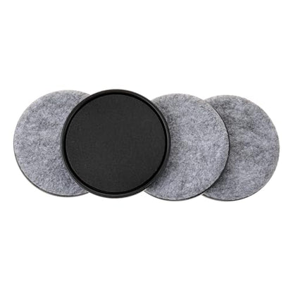 Felt Furniture Sliders for Hardwood Floors - Furnigear 4 PCS 3 ½" Furniture Moving Pads Sliders – Heavy Duty Felt Sliders Chair Leg Floor Protectors - Move Your Furniture Easily & Safety (Gray+Black) - size: 3 1/2 inch - 4 PCS Gray