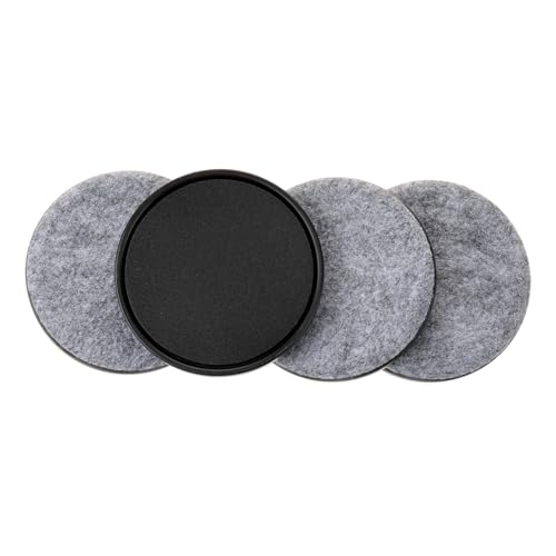 Felt Furniture Sliders for Hardwood Floors - Furnigear 4 PCS 5" Furniture Moving Pads Sliders – Heavy Duty Felt Sliders Chair Leg Floor Protectors - Move Your Furniture Easily & Safety (Gray+Black) - size: 5 inch - 4 PCS Gray