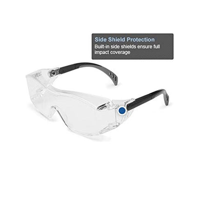 Gateway Safety 6983 Cover2 Safety Glasses Protective Eye Wear - Over-The-Glass (OTG), Gray Lens, Black Temple - color: Smoke, size: 1 Pair