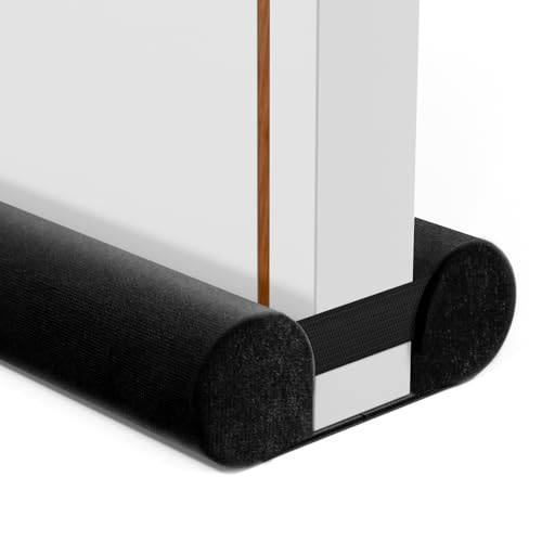 BKSAI Door Draft Stopper for Bottom of Door, Under Door Gap Filler/Seal for Big Gap, No Folding Required, Flexible Installation Door Sweep soundproofing Strip for Home & Apartment, 32-36in, Black - color: Black, size: 32-36in