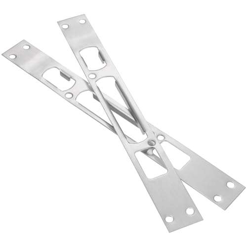 2Pcs Door Strike Plate Reinforcement Metal Security Services Oversized Door Latch Plate Heavy Duty Adjustable for Exterior Interior Door Deadbolt Fix Door Frame Slot Jamb