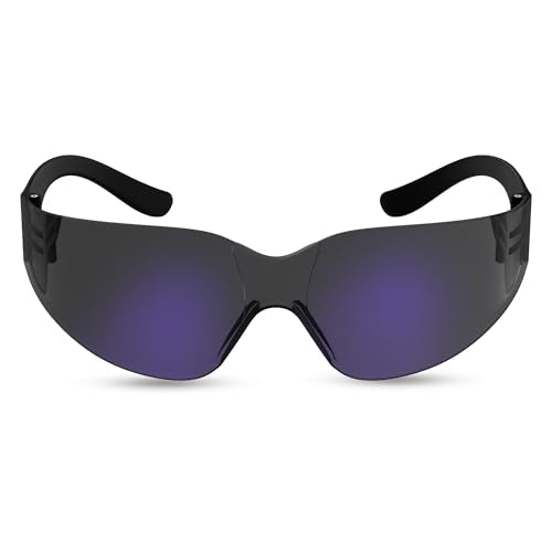 RUGGED BLUE Work Safety Glasses For Men | ANSI Z87 Certified Eyewear For Shooting Range | Anti-Scratch Outdoor Safety Glasses - color: Blue, size: 1 Pack