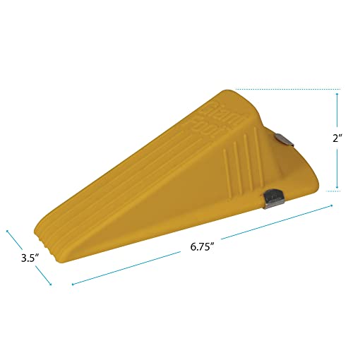 Master Caster Giant Foot Magnetic Doorstop, No-Slip Rubber Wedge, 3.5w X 6.75d X 2h, Yellow