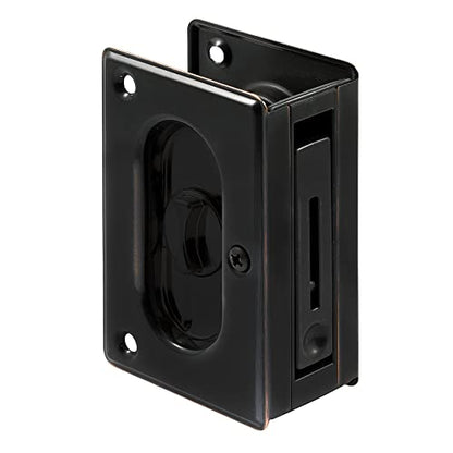 Prime-Line N 7368 Pocket Door Privacy Lock with Pull - Replace Old or Damaged Pocket Door Locks Quickly and Easily – Classic Bronze, 3-3/4” (Single Pack) - color: Classic Bronze