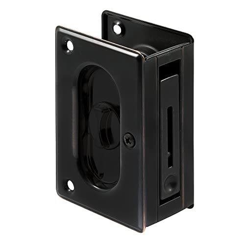 Prime-Line N 7368 Pocket Door Privacy Lock with Pull - Replace Old or Damaged Pocket Door Locks Quickly and Easily – Classic Bronze, 3-3/4” (Single Pack) - color: Classic Bronze