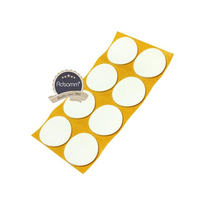 Adsamm® / 8 x self-Adhesive Anti-Slip Pads/White/Ø 1.97 in (Ø 50 mm) / Round/Stick-on Non-Slip EPDM Rubber Pads/Furniture Protective Pads