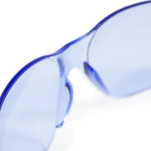 JORESTECH Safety Glasses, ANSI Z87+ Compliant, Impact-Resistant Polycarbonate Lenses, UV Protection, Anti-Scratch Coating, 12-Pack - color: Blue