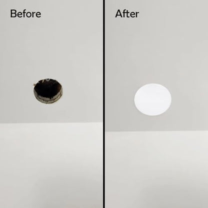 RUBBER BOND 2-Pack Ceiling Cover Plate Wall Hole Cover - 7-inch Round Self-Adhesive Plate for Ceilings or Wall - White - color: White