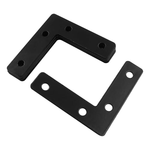 Bivethoi 20 Pcs L Shape Flat Mending Plates, 60 x 60mm (2.36" x 2.36") Stainless Steel Corner Braces with Screws, Flat Angle Brackets for Wood Furniture Repair, Cabinet, Shelf & DIY Projects, Black - size: 60x60mm/2.36"x2.36", style: L shape