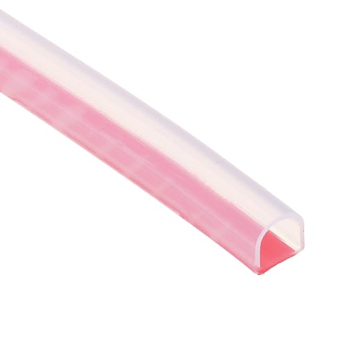 PATIKIL Silicone Weather Stripping Door Seal, 9.8 ft D Shape Weather Stripping Self Adhesive Door Seal Strip for Door Frame, Window Sealing, Large Gap, 25/64" Wx5/128 Tx25/64 H, Clear/Red - size: 9.8 ft Long, 25/64"Wx5/128"Tx25/64"H