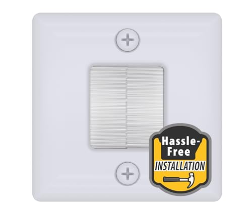 DataComm Electronics 1 3/4" Hole Saw Wall Plate with Brushes, In-Wall Cable Management for Low-Voltage Cables, Hides Multiple Cords, DIY-Friendly Cord Hider for Wall-Mounted TV and Camera - style: White - Hole Saw Plate