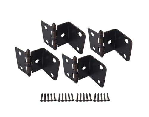 QCAA Durable Steel Semi-Concealed Hinge for Box, Chest & Cabinet, 1-1/2" Width x 1.2 mm Thickness, Antique Copper, 4 Pack, Made in Taiwan - color: Antique Copper, size: 4 Pack (1-1/2" x 1.2mm)