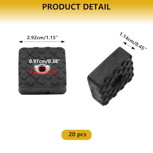 20 Pack Square Rubber Feet 30mm x 30mm / 1-3/16" x 1-3/16"– Non Slip Black Rubber Bumpers Outdoor Furniture Floor Protection Pads for Sofa Patio Table Chair Desk Legs, Viral Home Essential for Scratch