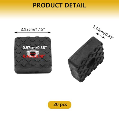 20 Pack Square Rubber Feet 30mm x 30mm / 1-3/16" x 1-3/16"– Non Slip Black Rubber Bumpers Outdoor Furniture Floor Protection Pads for Sofa Patio Table Chair Desk Legs, Viral Home Essential for Scratch