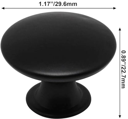 16 Pcs Black Cabinet Knobs, Round Dresser Knob Kitchen Drawer Knobs, Single Hole Cupboard Door Knob Dresser Drawer Pulls Handles - color: Black, size: 16 Pack