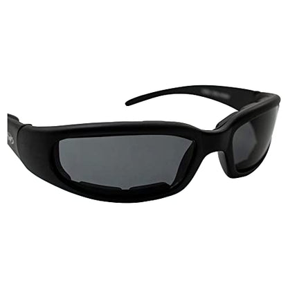 Global Vision Chicago Padded Riding Motorcycle Sunglasses For Men & Women Black w/Smoke Lens Safety - color: Smoke