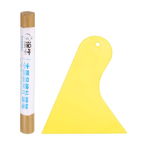 HARFINGTON Wood Filler Sticks Wood Furniture Scratch Repair Filler Sticks Furniture Touch Up Markers with Yellow Scraper for Wood Holes Wood Floor Table Door Cabinet, Chestnut - color: Chestnut